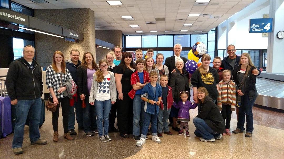 As is our custom with transferrs, we took a picture at the airport of the new arrivals and those who came to greet them.