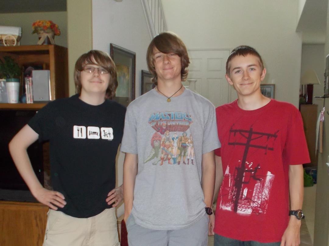 OK, here's the 2015 version of the 2010 Memorial Day photo.   
 L to R: Chris, Steven , Kevin