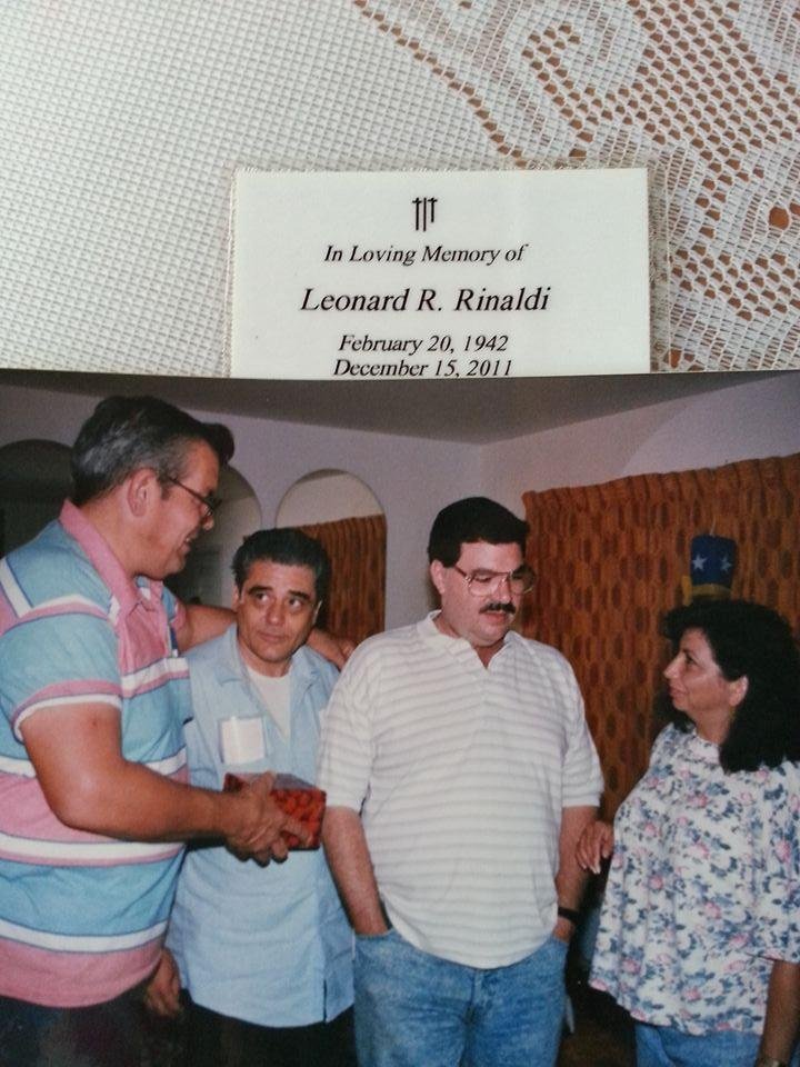 A sad day, as we remember the passing of a Bronx legend. LENNY RINALDI, the"gentle giant of the Bronx and Falls Church Va.". Rest in peace my brother, my friend.
(Pic. Lenny, Harry Melnichuk, Mike and Yolanda Devine).