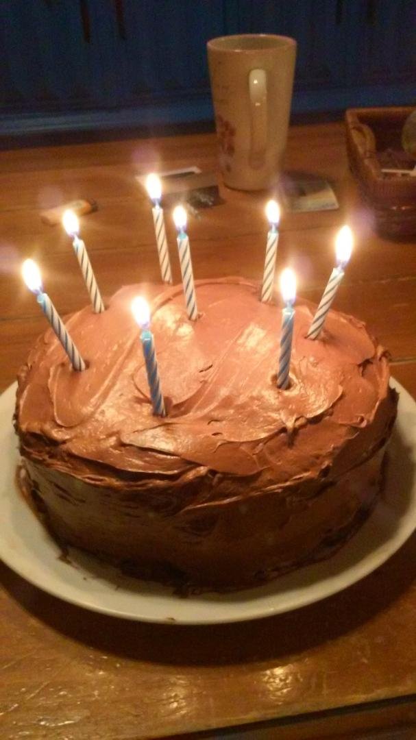 My daughter made me a gluten free chocolate cake...yum!