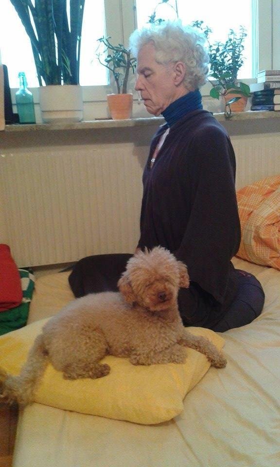 Sitting zazen with Oliver
