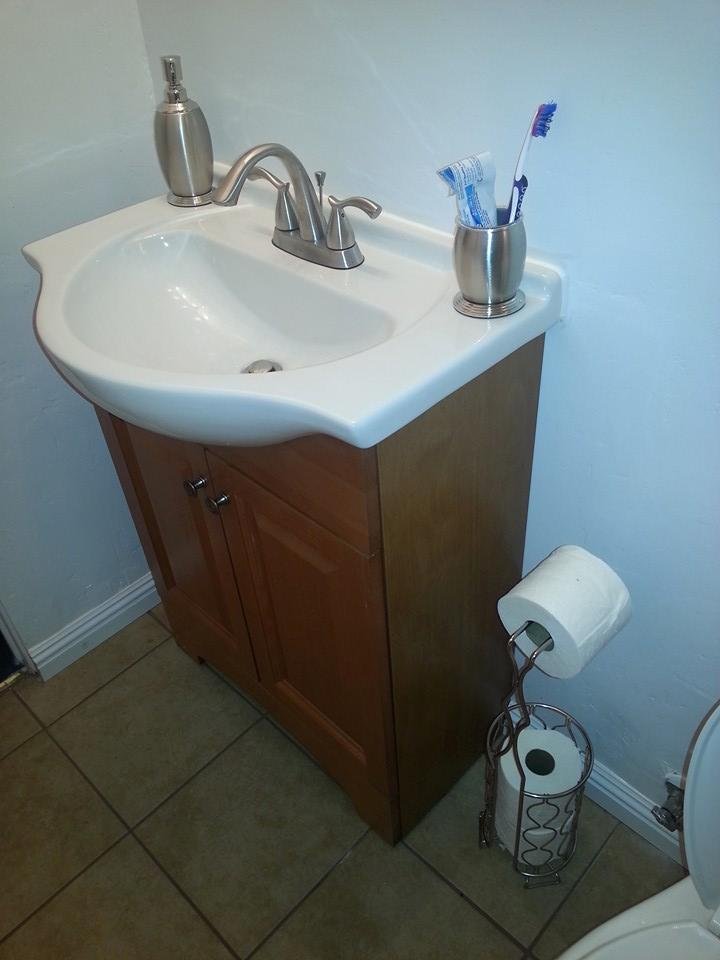 The vanity is in all I have left is the mirror cabinet.