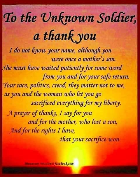 Thank you to all of the men woman and canines that died so that we could live free