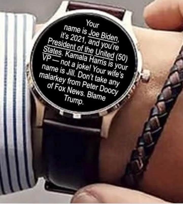 I knew he wasn't looking at his watch for the time!