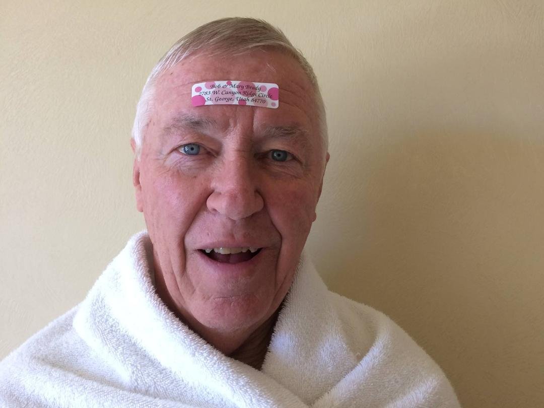 My Memory Is Not As Good As It Used to be. I Was Always Getting Lost. Mary Fixed My Dilemma by Attaching a "Return to Sender" Sticker to My Forehead. Now I Can Always Find Home!