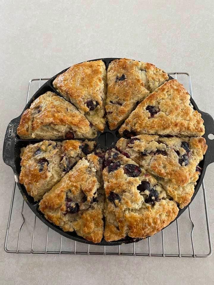 Jeff baked blue cheese blueberry scones. Can’t wait to try one for breakfast. He also makes amazing biscuits!