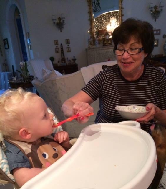Jake's first Passover and his first matza ball soup. He loved it!!!