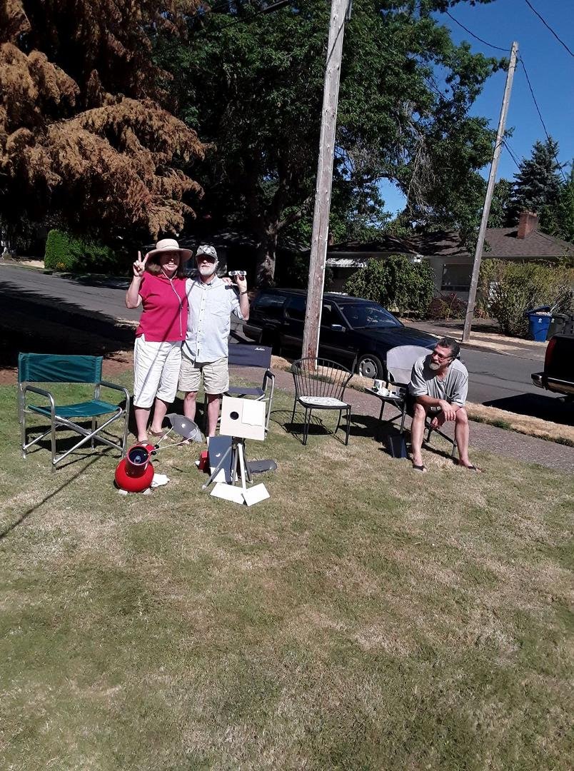 Alan, Melanie and Robert happy after eclipse viewing!