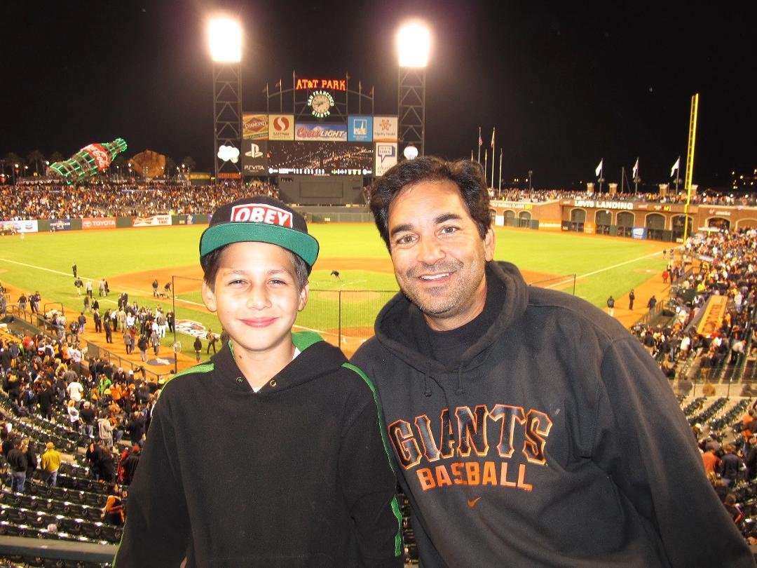 Me and my boy Taylor. Giants Win Game Six , one more and we're in the WS