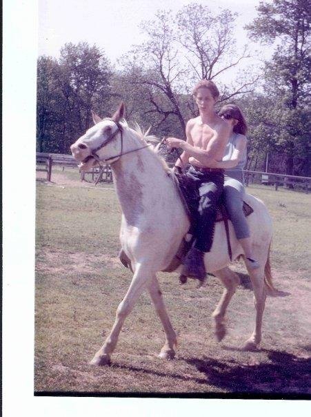 Rolling Y Ranch-my cousin and me and Sugarfoot.