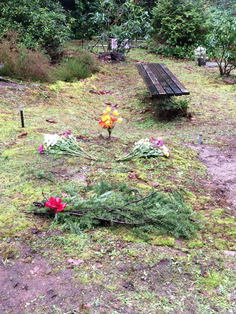 Bob and Ginny Briesmeisters' grave in the Harstene Island Cemetery. Goodbye to Dad and Mom Briesmeister.