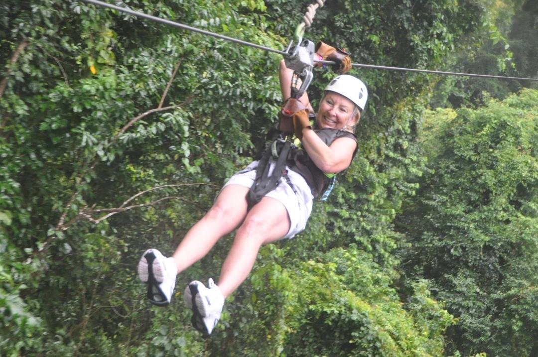 Costa Rican rainforest zip line . . . driving rain, 2000 foot elevation at 50 miles per hour.  Doesn't get better than that!