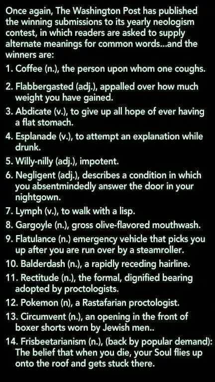 Funny stuff I think.