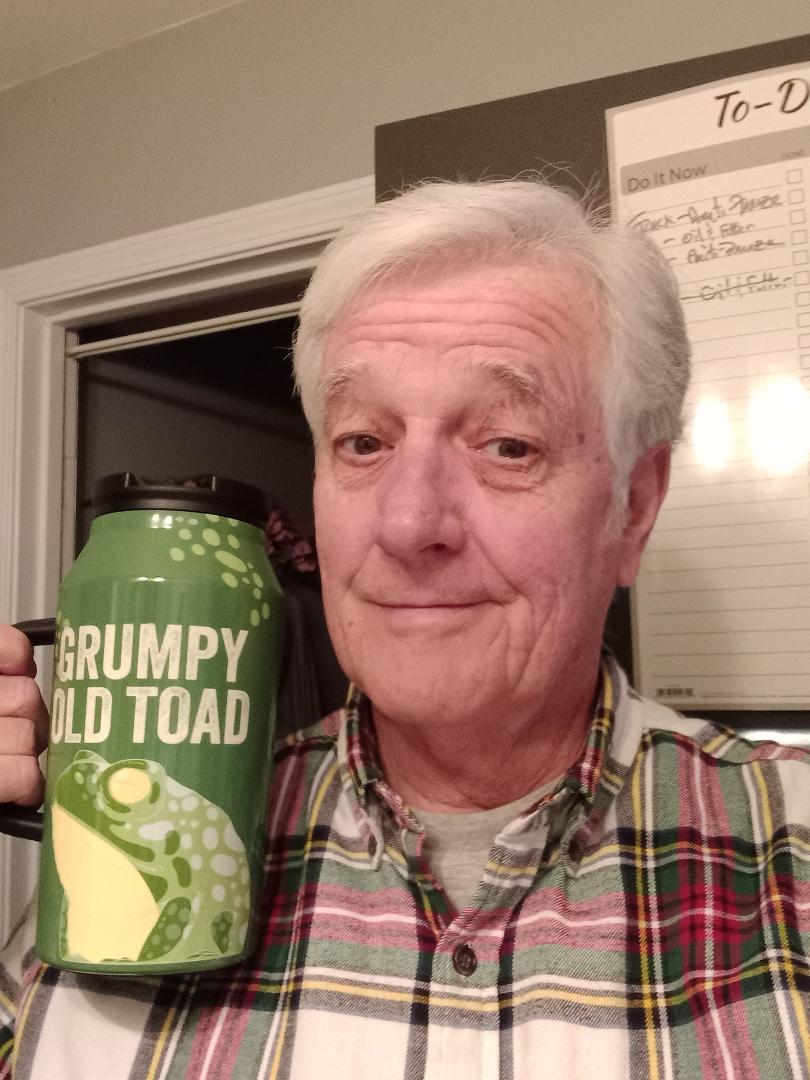 For years my wife has been telling me that when I die, she is going to have my ashes put in a green, Toad Urn and she'll keep it on the fireplace mantel. This morning she got me this cup that I can use now and she can use l