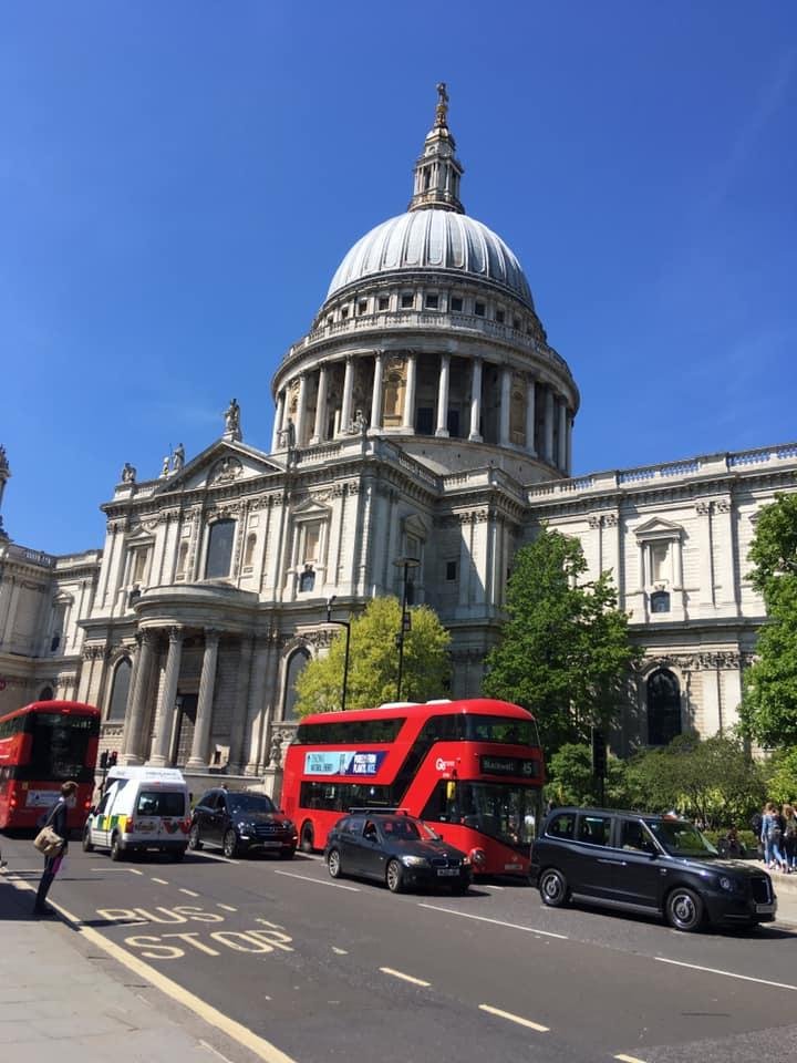 Spent our day going to London and visiting St. Paul’s Cathedral. Had never been there before. It is an impressive structure, but it is more like a Pantheon of the famous than just a Cathedral. So many famous people burie