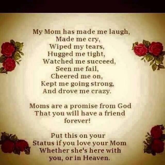 Mom you are missed more than you know and more than I ever thought I would.......we've had our ups and downs throughout the years but this has been the hardest mothers day ever.......miss you much and love you bunches....th