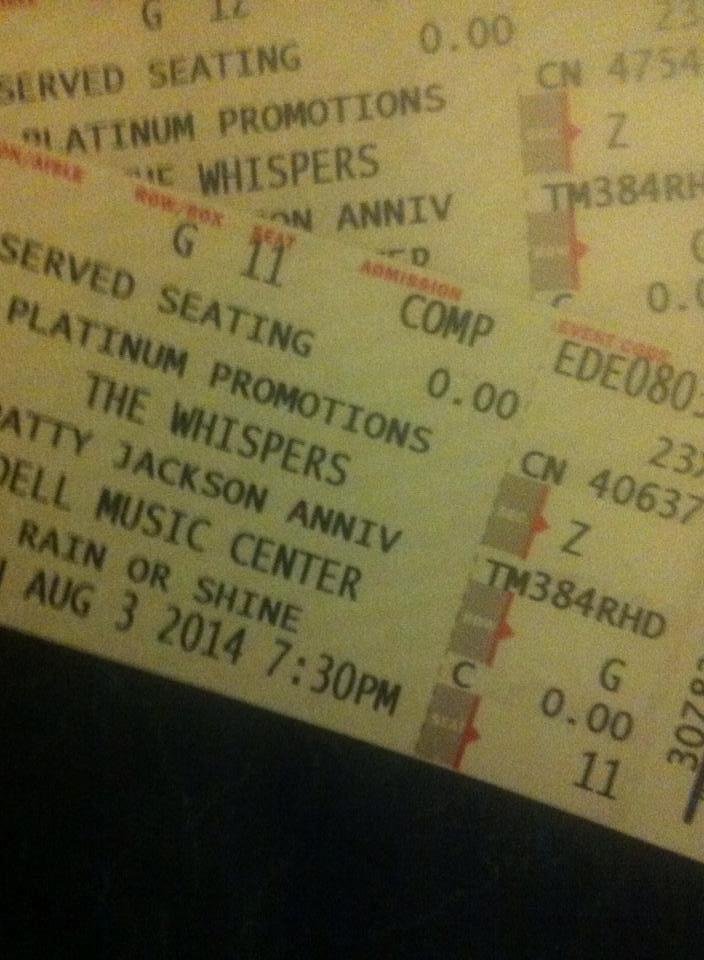 Had a great time at the Dell East tonight, Freddie Jackson, Stephanie Mills and the fabulous Whispers!