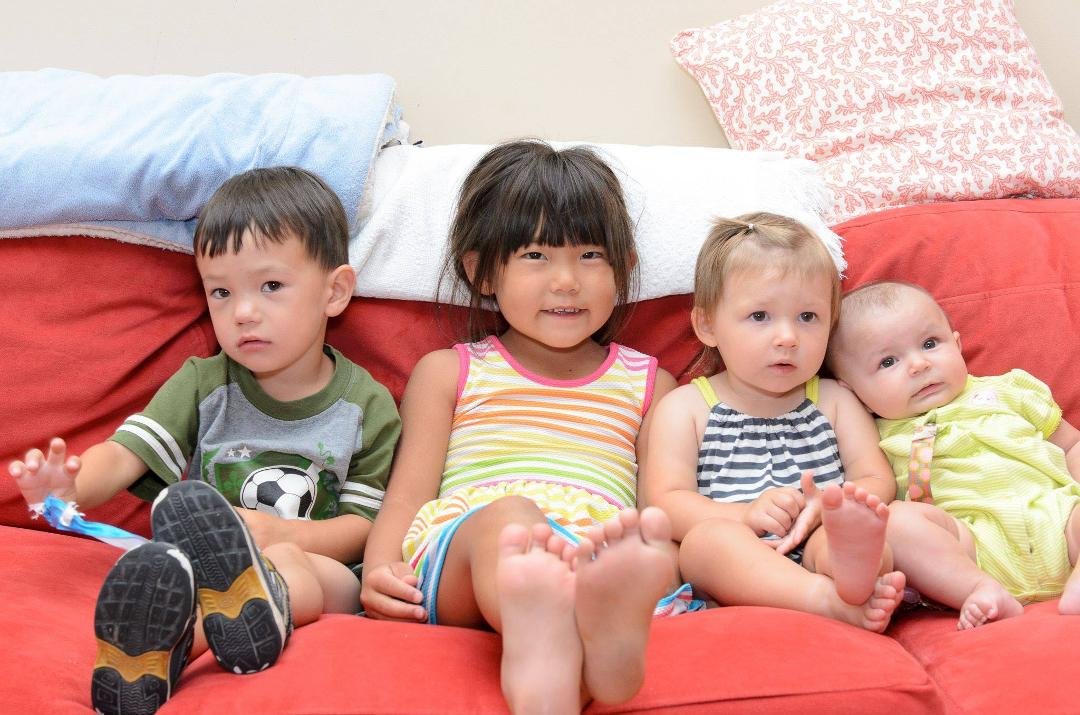 All the grandkids - (L to R) Dylan & Sophie (Jo) Kennedy & Quinn (Molly)