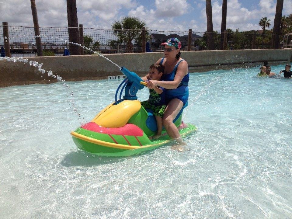 Xavier w/grandma on Galveston island