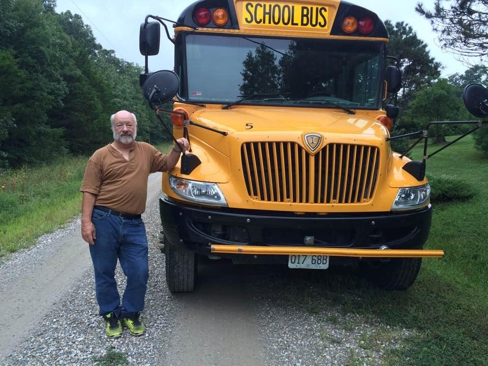 Jr.'s new ride!😊. He starts his new job tomorrow as a Bowling Green school bus driver😝😩