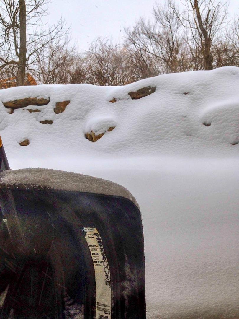 My snow shovel awaits me. And it can keep awaiting me.
