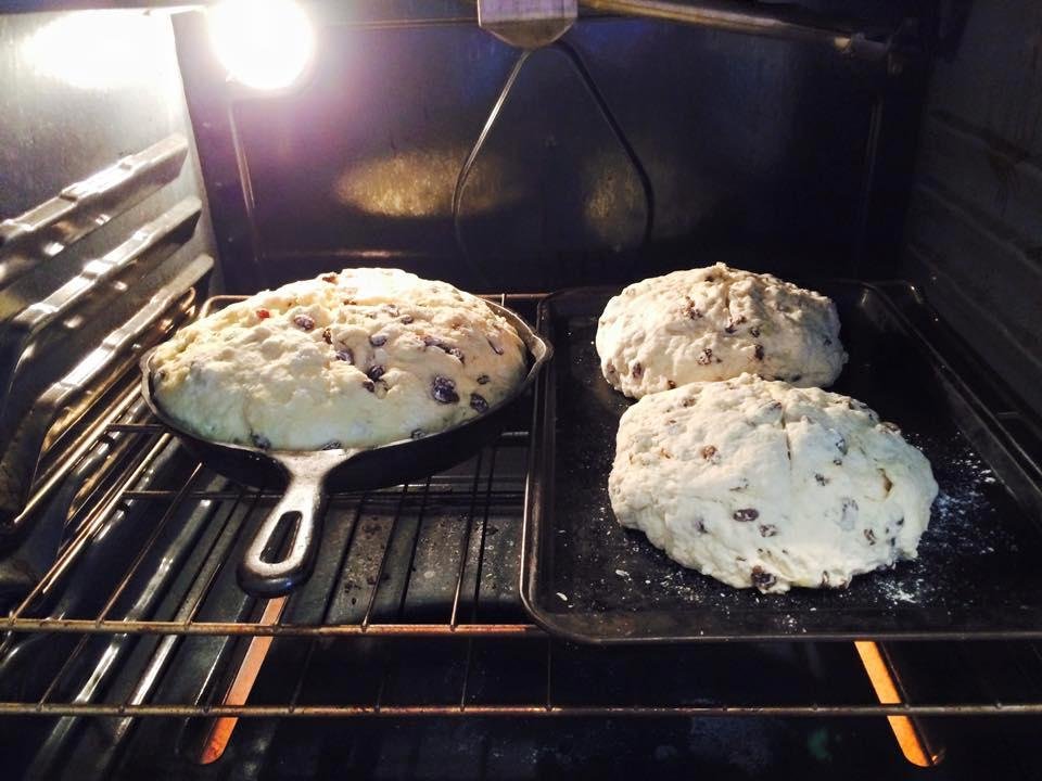Got Irish on today soda bread in the oven.