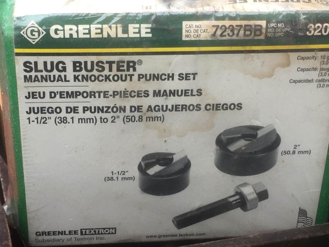 Greenlee 1 1/2” and “2” slug buster brand new still has plastic on the box.