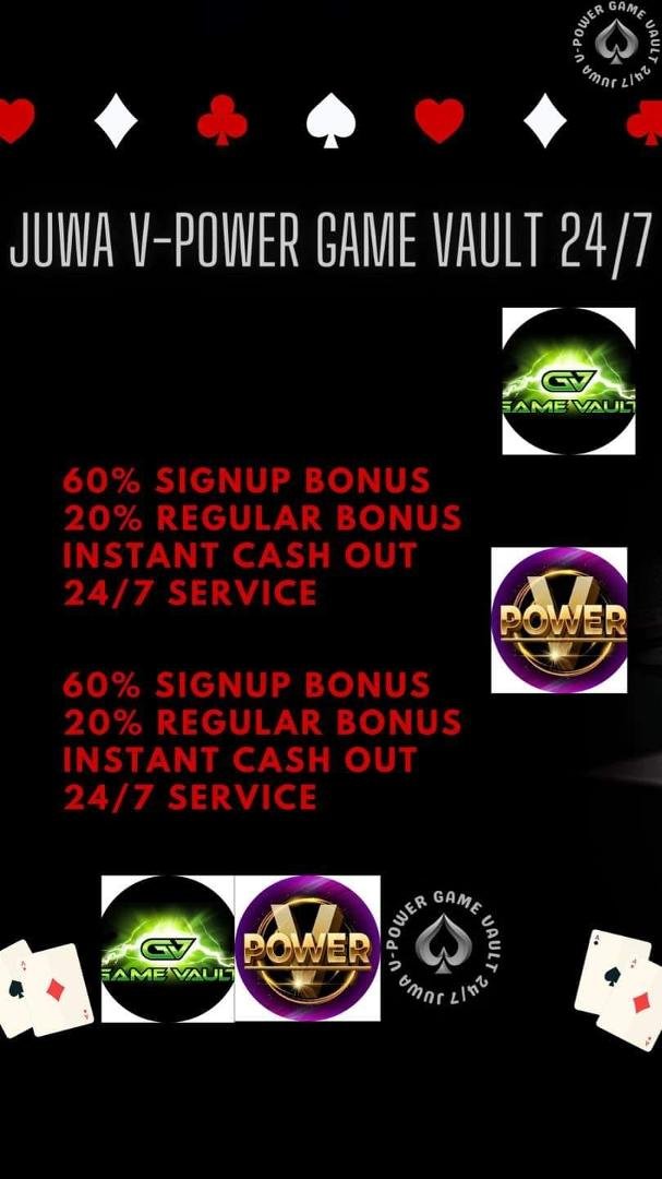 Welcome to Juwa v- power gamevault 24/7🎉🎉💥
Loyal customer get loyal agent ♥️🎉💥
🏆🏆Try your luck and win🏆🏆we are giving instant cashout 24/7 💥🤑and also offering big Bonus events once in a week...
🥁🥁🥸🎉
Sign up o