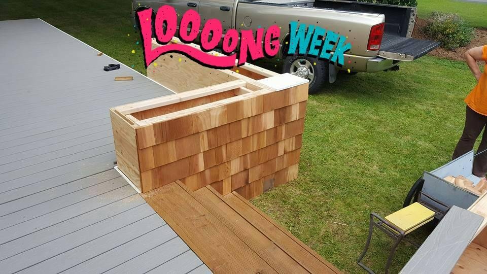 Planters done and up ,now cedar shingles,and then cedar top cap.Then just little things to finish.