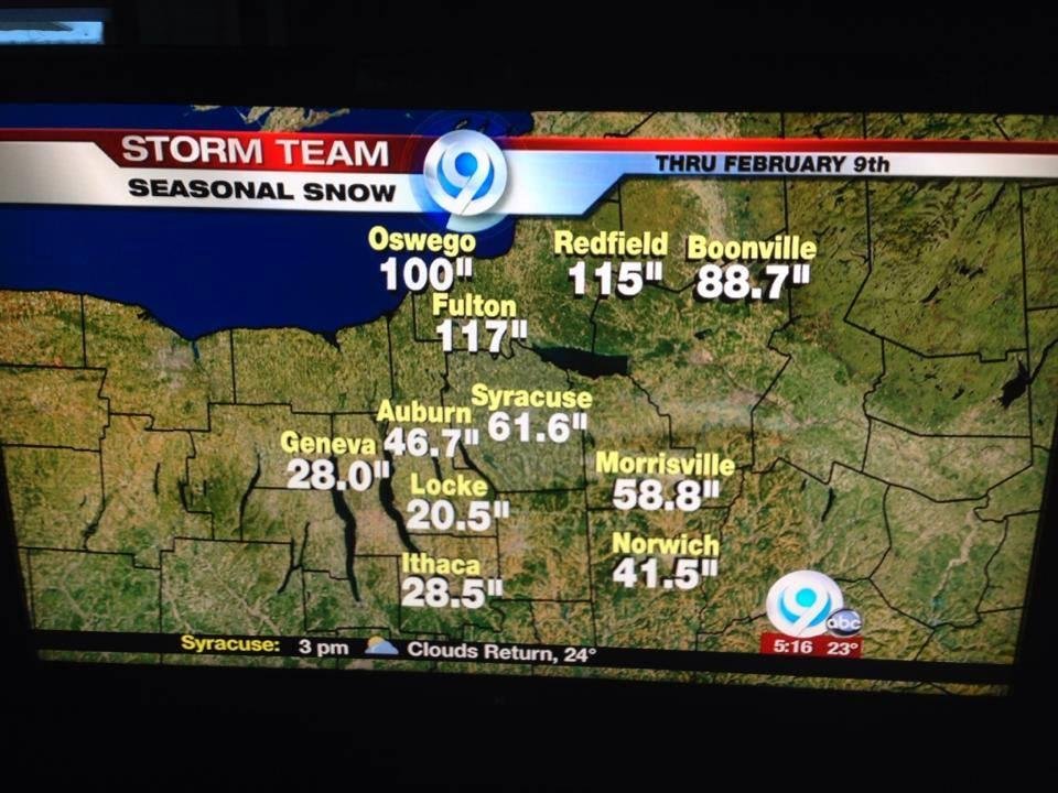 This is where Joan and I grew up.  That's right, Fulton, NY where the snow goes to spend the winter.