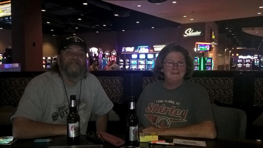 Having fun at Kickapoo casino. $2.00 beers and not loosing my shirt. Lost $7.00 !!