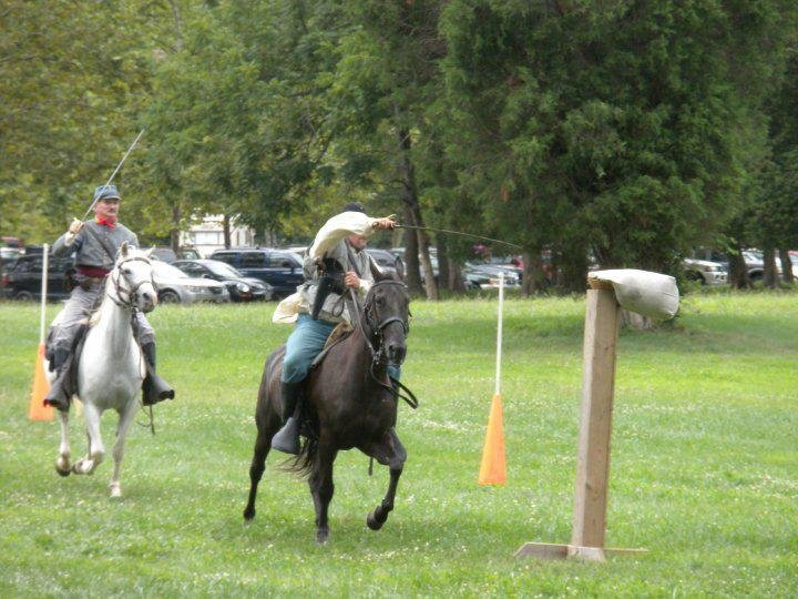 Out rider while Larry "Runs the Heads" with saber