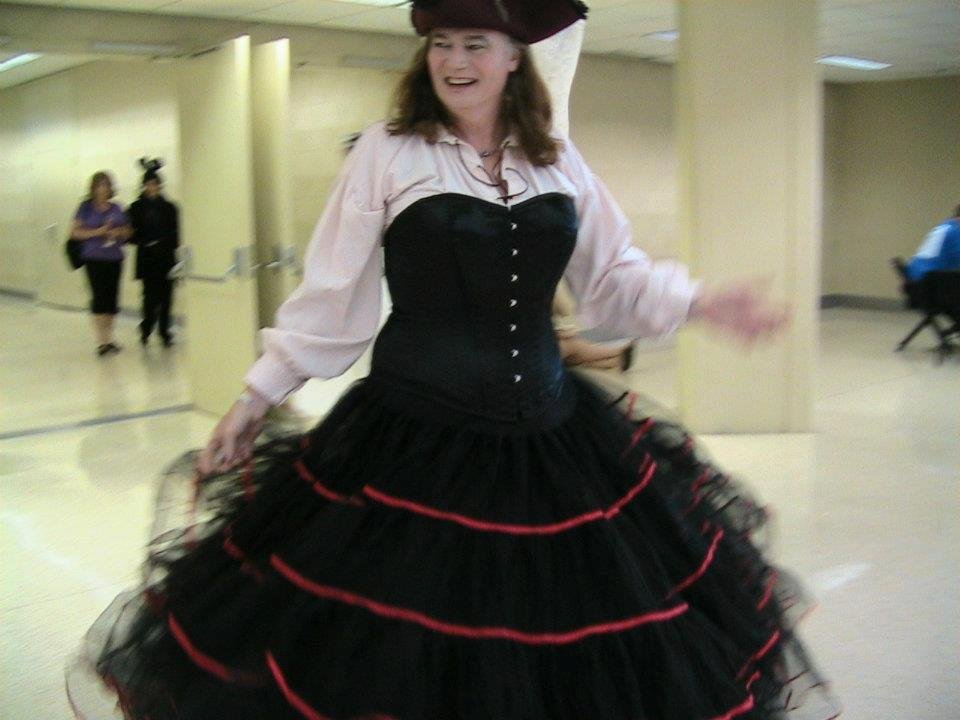 This is me in July of 2012 having a lot of fun!
The skirt and corset are on lone from Xcentricities Corsets
