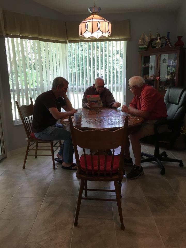 The Campbell brothers hard at work on a puzzle!