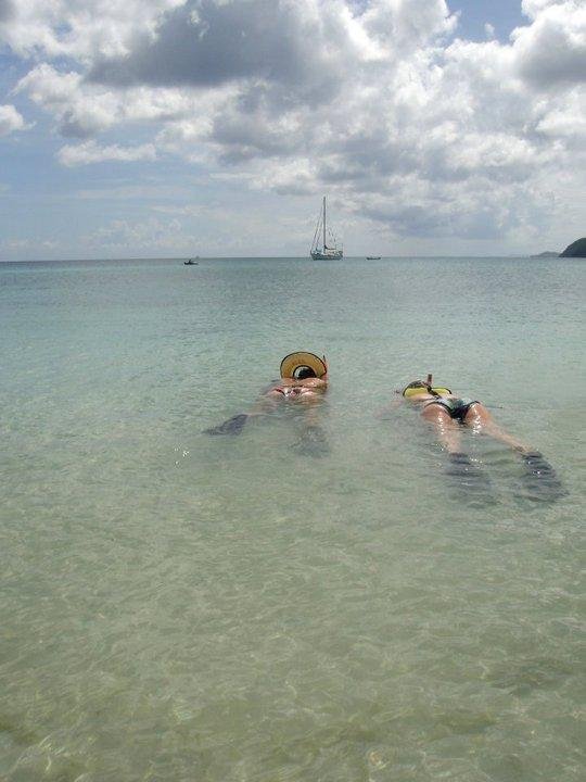 Emily and Lindsey snorkeling