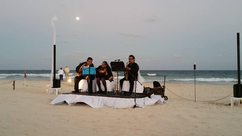 Dinner by the beach with my love.