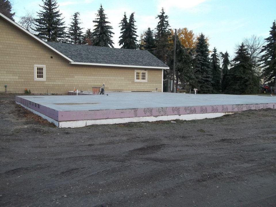 Concrete work, addition to Bonnie's shop