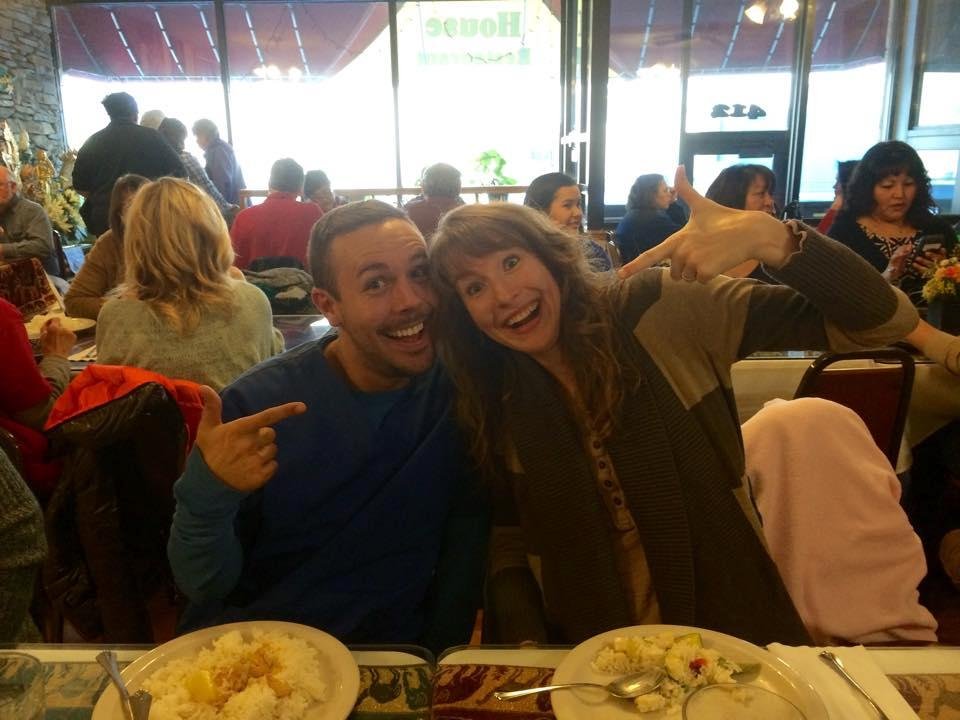 Glenn and Tawnee having fun at the Thai House in Fairbanks, Alaska.