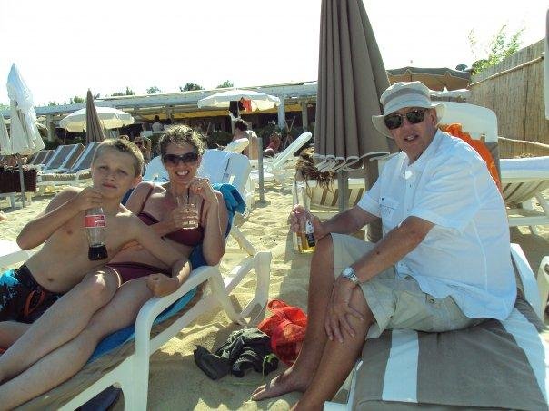 With Diane and Drew at Pampelonne Beach in St, Tropez