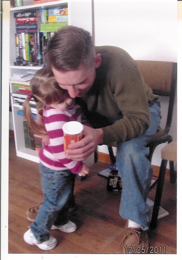 Avery giving Uncle John a hug.