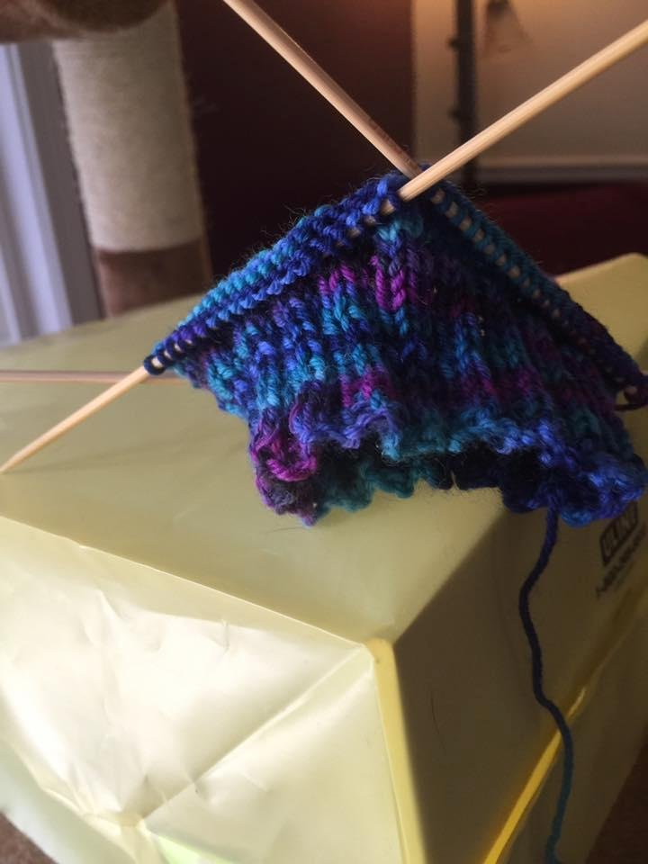 The beginning of my socks that I am knitting