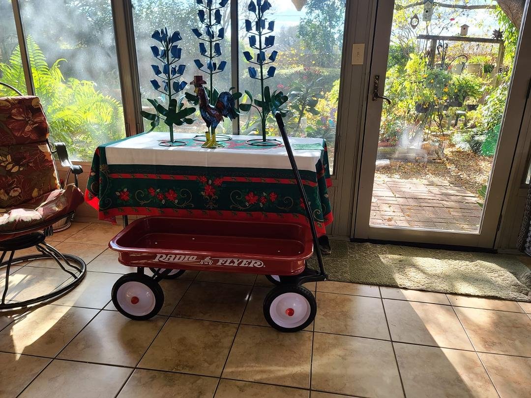 Mom and dad needed a new red wagon