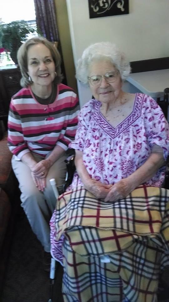 Mother and l at nursing home.