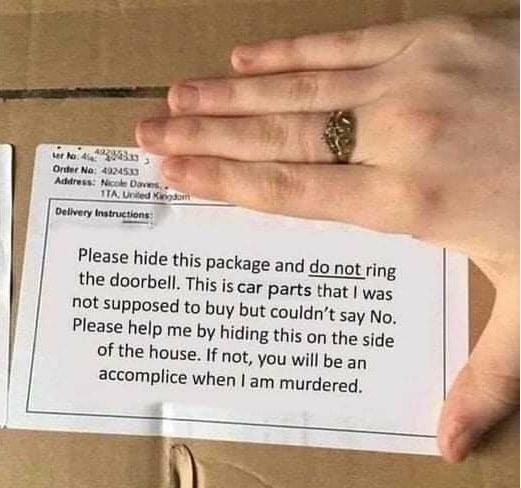 Dang it!  I've been busted.  My wife found this box of Mustang parts I ordered under the front steps.  If I keep it, it means more jewelry for her.  :(