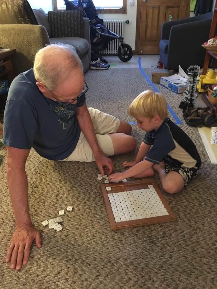 Brushing up on my math with Oliver, thanks to the 100 board.