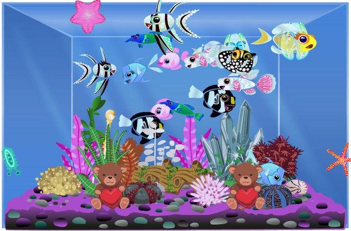 Upper right hand corner, jelly fish is straddling the see through damsel - interesting!