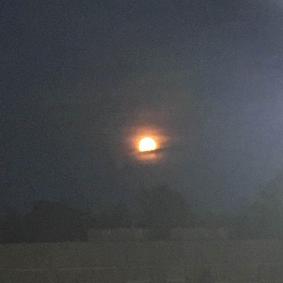 Full moon over the soccer field tonight !