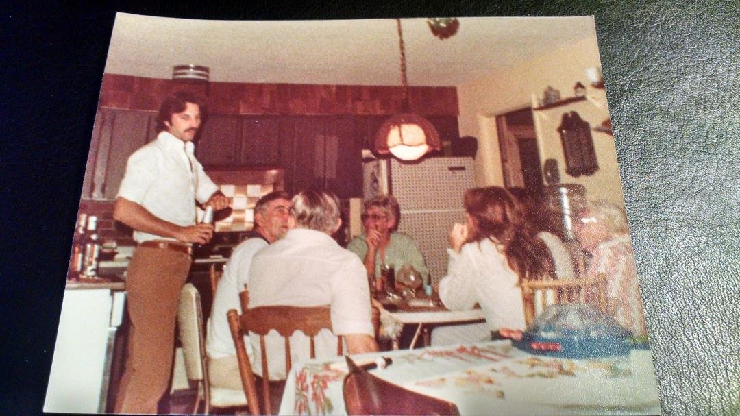 Cleaning out my office and found this photo from Indian Harbor Beach! Danny Cahill (standing) and Cathy Cahill (sitting with her back to us) with my parents, Gram and Uncle Arnold. I'm guessing mid to late 70's!!