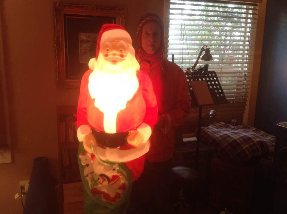 My brother Murray in Burbank CA with his Vintage Santa.