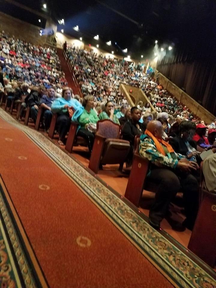 At the Sight and Sound Theatre waiting to see Moses with Deloff and Reams. Beautiful theatre.